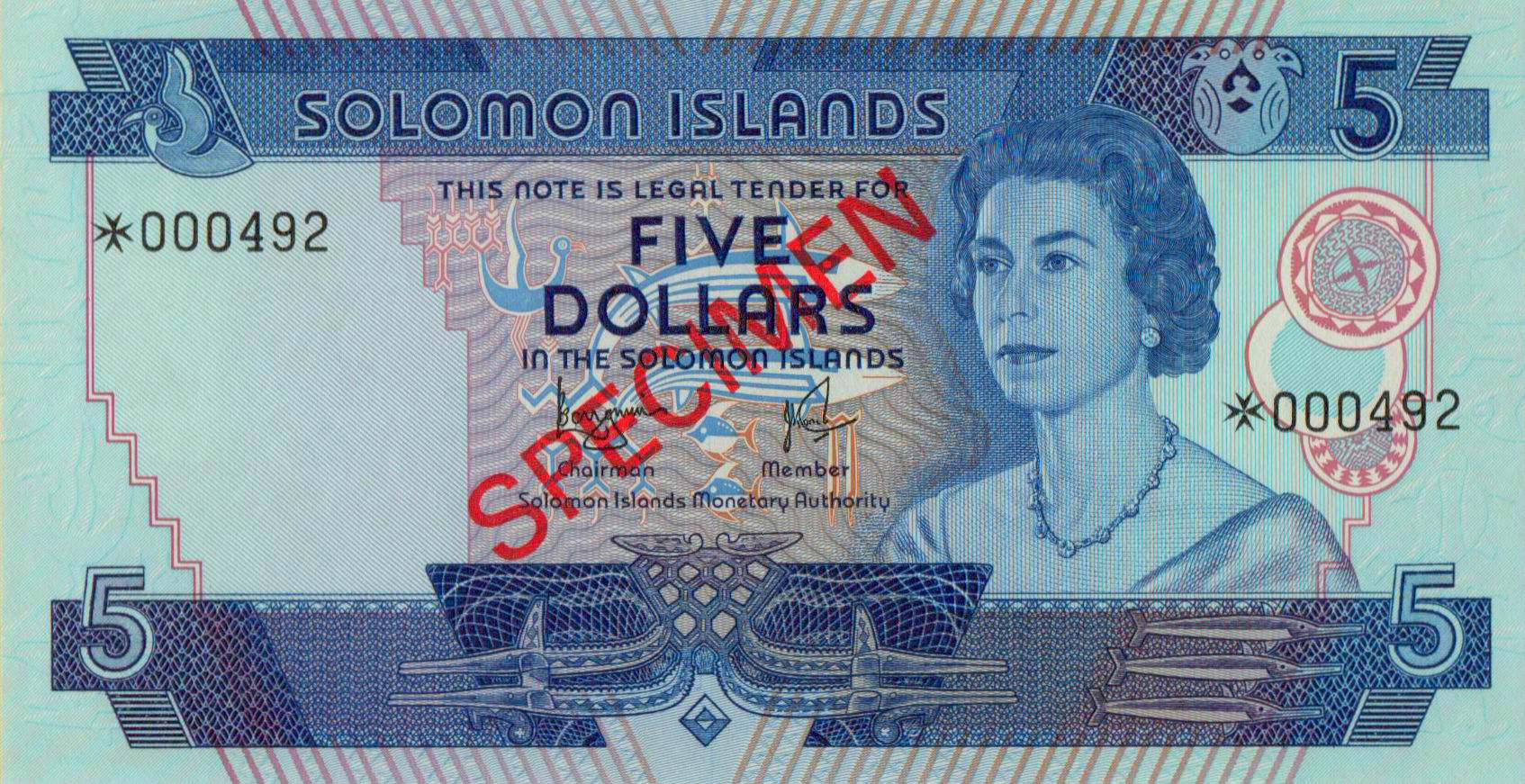 Solomon Islands 5 1977 UNC P-6/bs [Specimen]